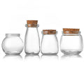 Custom Mini Cup Small Glass Bottles for Milk Jelly Yogurt Glass Jars with Cork Lid 200ml Pudding Glass Bottle