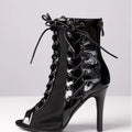 Professional Designer Lace Latin Dance Shoes Ballroom Bachatas Jazz Chacha Tango Boots Heel Open Toe Sandals for Women