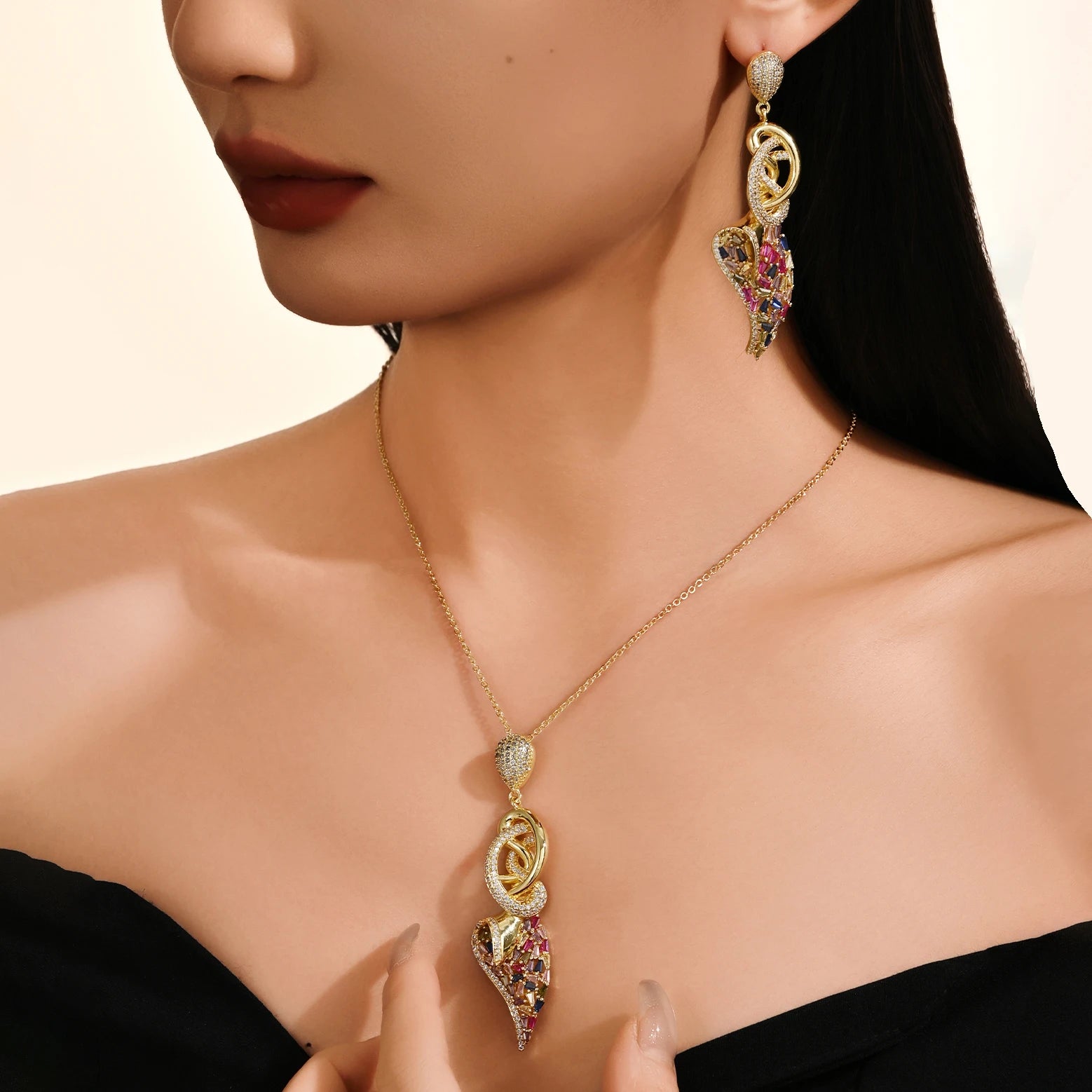 Meizi Luxury Gold-Plated  jewelry Fashion for Women's Weddings Gifts Parties Engagements Anniversaries Made Copper