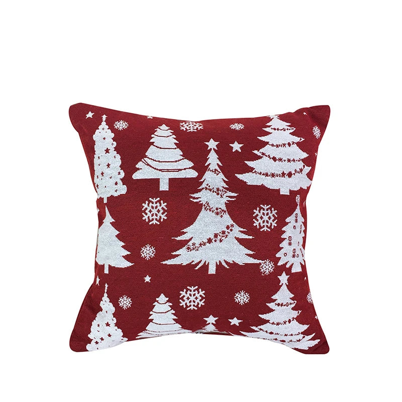 Reasonable Price New Style Christmas Red Tree Floor Cushions Jacquard Cushion Pillow