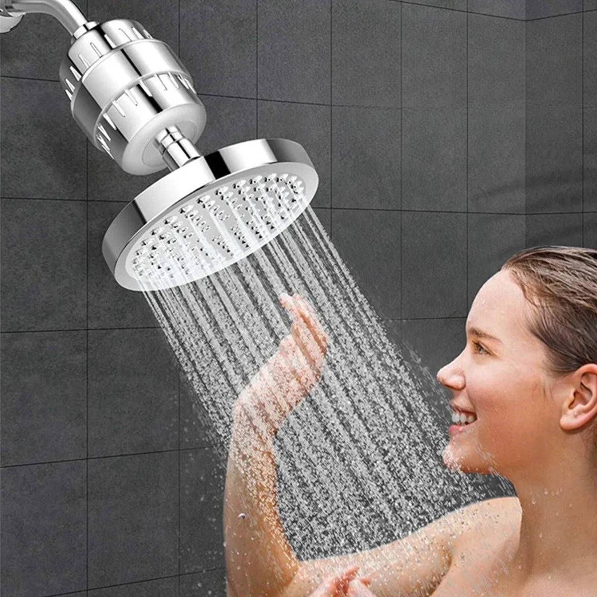 Universal Shower Filter Head for Hard Water CActivated Carbon Household Water Purifier System Remove Chlorine