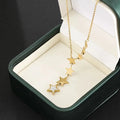 Inlaid Zircon 18K Gold-plated Necklace Temperament Stainless Steel Necklace Fashion Simple Five-pointed Star Pendant Necklace