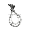 Beadsnice Fit Oval Gemstone 925 Sterling Silver Setting Pendant Charm Jewelry