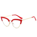 68024 WEIHE Trendy Cat Eye Metal Frames Cat Eye Spectacle Glasses Anti Blue Light Optical Frame Women Eyeglasses Wholesale