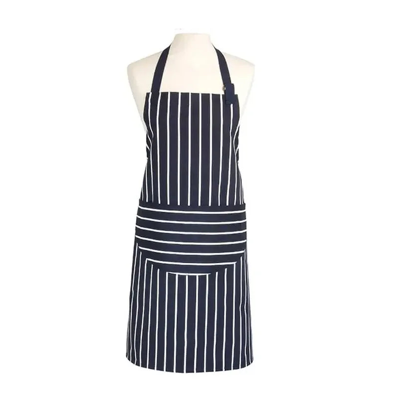 Adjustable Retro Cotton Sleeveless Bib Apron with 2 Pockets for Cooking Baking Barbecue