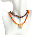 Natural amber spiny oyster mop Gemstone Necklace