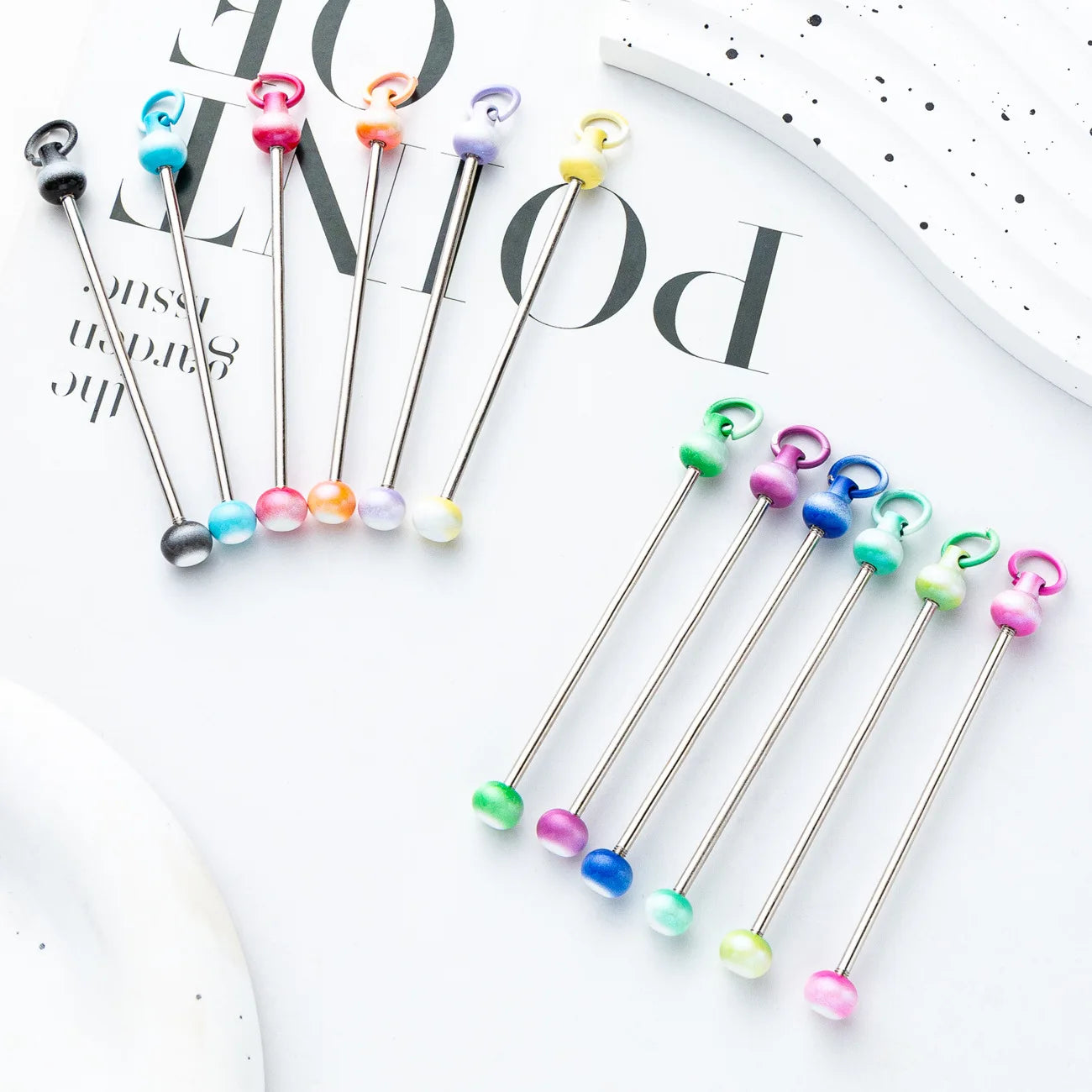 Wholesale Cute Astronaut Design Colorful DIY Bead Keyring Light Weight Metal Key Chain Accessories