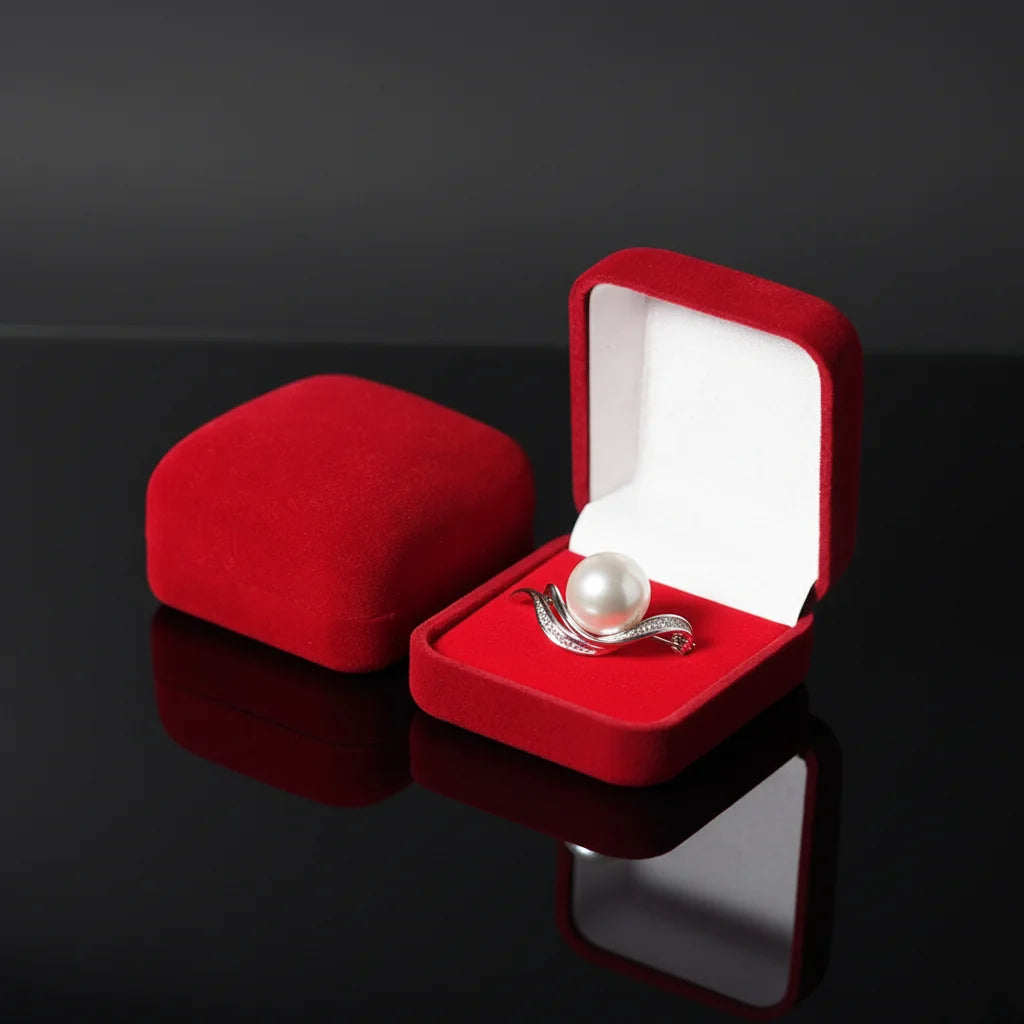 Classic Velvet Ring Gift Box  Square Shape Small Necklace Box Velvet Brooch Boxes Medal Box
