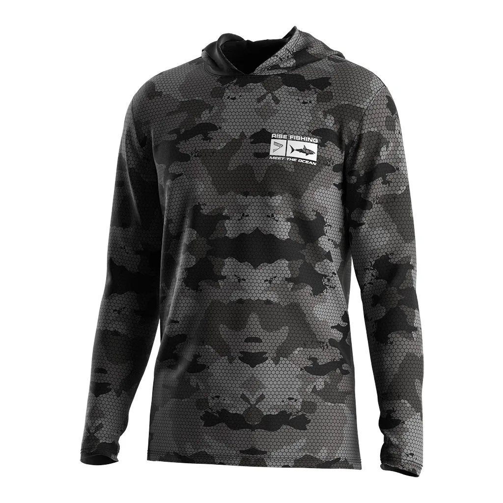 Men's Performance Fishing Hoodie UPF 50 Sun Protection Camouflage Long Sleeve Shirts Quick-Dry Essential for Outdoor
