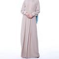 Plain Color Long Simple Style Front Top Crumple Button Closure Sleeve Breathable Chiffon Dubai Abaya 2024 Modest Dress