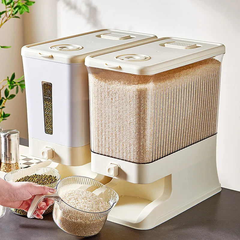 Royaumann Premium Plastic Food Grain Storage Container Rice Dispenser for Kitchen Accessories