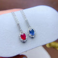 Good Price Indian Beaded 925 Sterling Silver Natural Sapphire and Ruby Chain Trending Necklace for Women