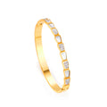 Trendy 18K Gold Plated Honeycomb Zircon Bangles Jewelry Hexagon Geometry Stainless Steel Chunky Bracelet Bangle for Women