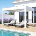 Outdoor Smart Rainproof Aluminum Gazebo Pavilion Pergola with Adjustable Motorized Roof System Louvered  Garden Yard Terrace