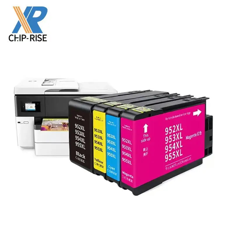 ChipRise 953 953 XL Color Ink Cartridge for HP Office Jet Pro 7720/8210 Printer High-Quality Refillable Fast Dry