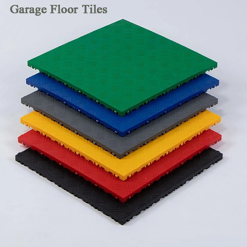 Free Samples Plastic Industrial Solid Garage Floor Tiles Self Adhesive Plastic Floor Tiles With Edges and Corners