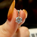 Real 925 Sterling Silver GRA Certified 1CT Classic Round Shape Diamond Moissanite Pendant Necklaces Engagement Jewelry for Women