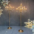 Wedding Decoration Props Iron Art Electroplated Multi-branch Crystal Path Guide Light Vertical T-shaped Stage Decoration