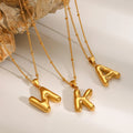 Lateefah 2025 New Product Explosion Unisex Simple Stainless Steel Bead Letter Necklace