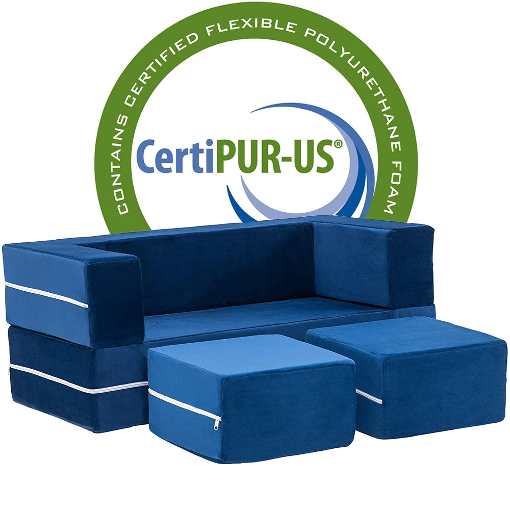 OEM Factory Kids Room Foam Folding Sofa Bed Multi-function Kids Play Couch With CertiPUR-US Certificate