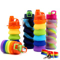 Silicone Collapsible Water Bottles 16oz 500ml Portable Foldable Expandable Water Bottle Sports Cups with Carabiner