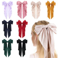 7 Inch Adult Big Bow Hair Clip Barrette for Women Solid Color Satin Large Hair Bows Girl Hair Accessories