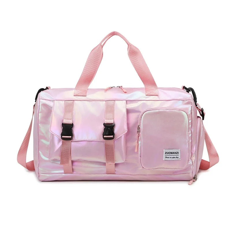 Women's Large Capacity Handheld Sports and Business Trip Crossbody Duffel Bag Oxford Dry-Wet Separation Fitness Storage Bag