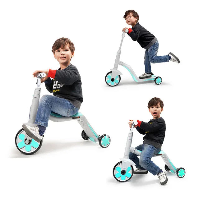 Hot Sale Dual Purpose Scooter for Kids Children Adjustable Handle Hight 3 Wheels Kids Scooter Bike