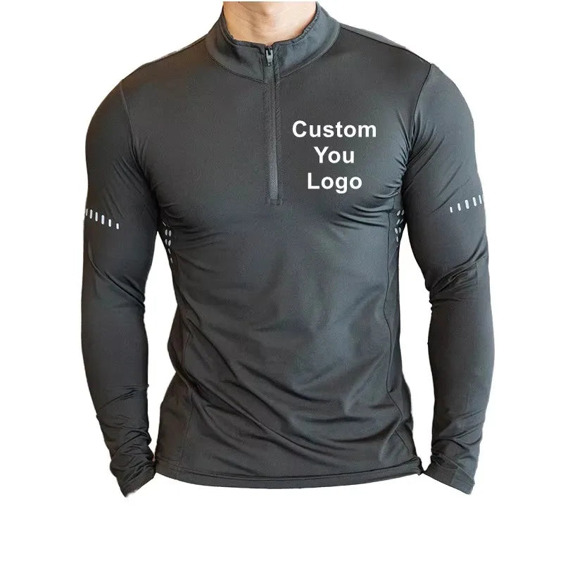 Men's Lightweight Spandex Four-Way Stretch Breathable Quick Dry Mesh Plus Size Outdoor Athletic Tops Custom Logo Pullover Stand