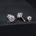 Classic Moissanite Earrings 925 Silver Brilliant 4 Prongs Round Cut Lab Created Diamond Wedding Engagement Earrings