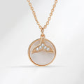 Elegant Disc Fritillary Fishtail Pendant Necklaces Round Diamond Pendant Necklace for Women