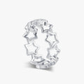 Ailmay Simple Hollow Star Real 925 Sterling Silver Rings for Women Girls Fine Design Ring Statement Jewelry Party Gift