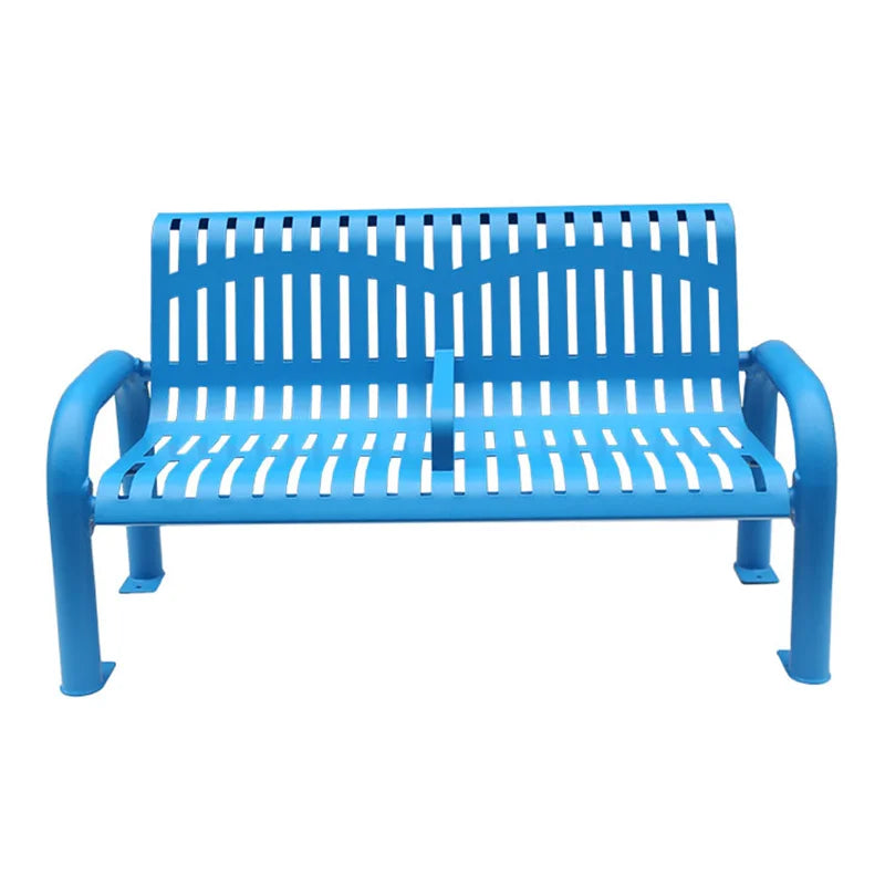 Outdoor Furniture Modern Commercial Metal Bench Public Park Decorative Steel Bench Seating Outside Garden Patio Seat Bench