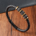 High Quality Stainless Steel Magnet Clasp Multi Layer Real Genuine Leather Bracelet for Men L20236