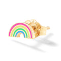 925 Silver 18K Gold Plated Multicolor Enamel Rainbow Stud Earrings for Women & Girls Stacking Daily Jewelry