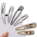 8cm 10.0cm Large Rhinestone Hair Clips Metal Snap Hairpins With Crystal Stones for Womens