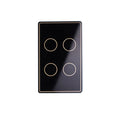 Factory custom 1/ 2 /3 /4 gang tempered 2.5D edge wall lighting touch switch glass panel