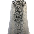 Custom Embroidery French Lace Fabric Ivory White Beaded Bridal Lace With Sequins Pearl for Women Dresses