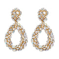 Wholesale New Design Women Fashion Earrings Jewelry Accessories Charm Big Simple Hoop Colorful Multi Crystal Stud Earring