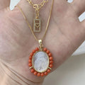 Medal Religious Virgin Mary Choker Necklace Multi Layered Chain Red Coral Natural MOP Pearl Shell Pendant for Women 2021 Jewelry
