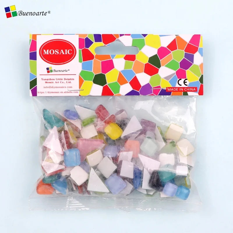 200g/bag 4mm Modern Mixed Color Crystal Glass Free Stone DIY Mosaics for Interior Wall Hobbies & Art Kindergarten & Schools