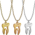 Doctor Dentist Tooth Gold Plated Jewelry Stainless Steel Necklace