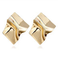 Creative Fashion Exaggerated Irregular Mirror Stud Earrings Simple Alloy Ladies Earrings