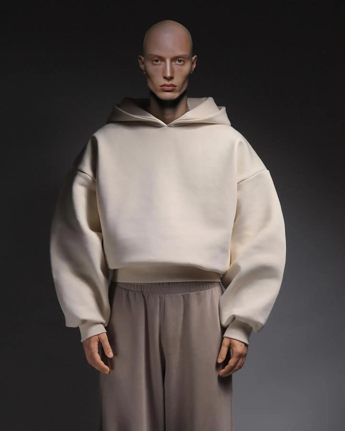 Yingling Plain Thick 500/400gsm Boxy Blank Hoodie Mens Cotton Oversized Fleece Custom Hoodie Heavyweight Cropped Hoodie