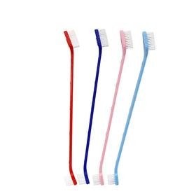 Factory Wholesale Double Head Nylon Wire Dog for Paw Print Toothbrush Eco-Friendly Plastic Pet Cleaning Supplies for Cats and