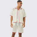 Custom Design logo Knitted Polo T-shirt Short Sleeve Mesh  Summer Beach Cotton Hollow Out Crochet Men Shirt