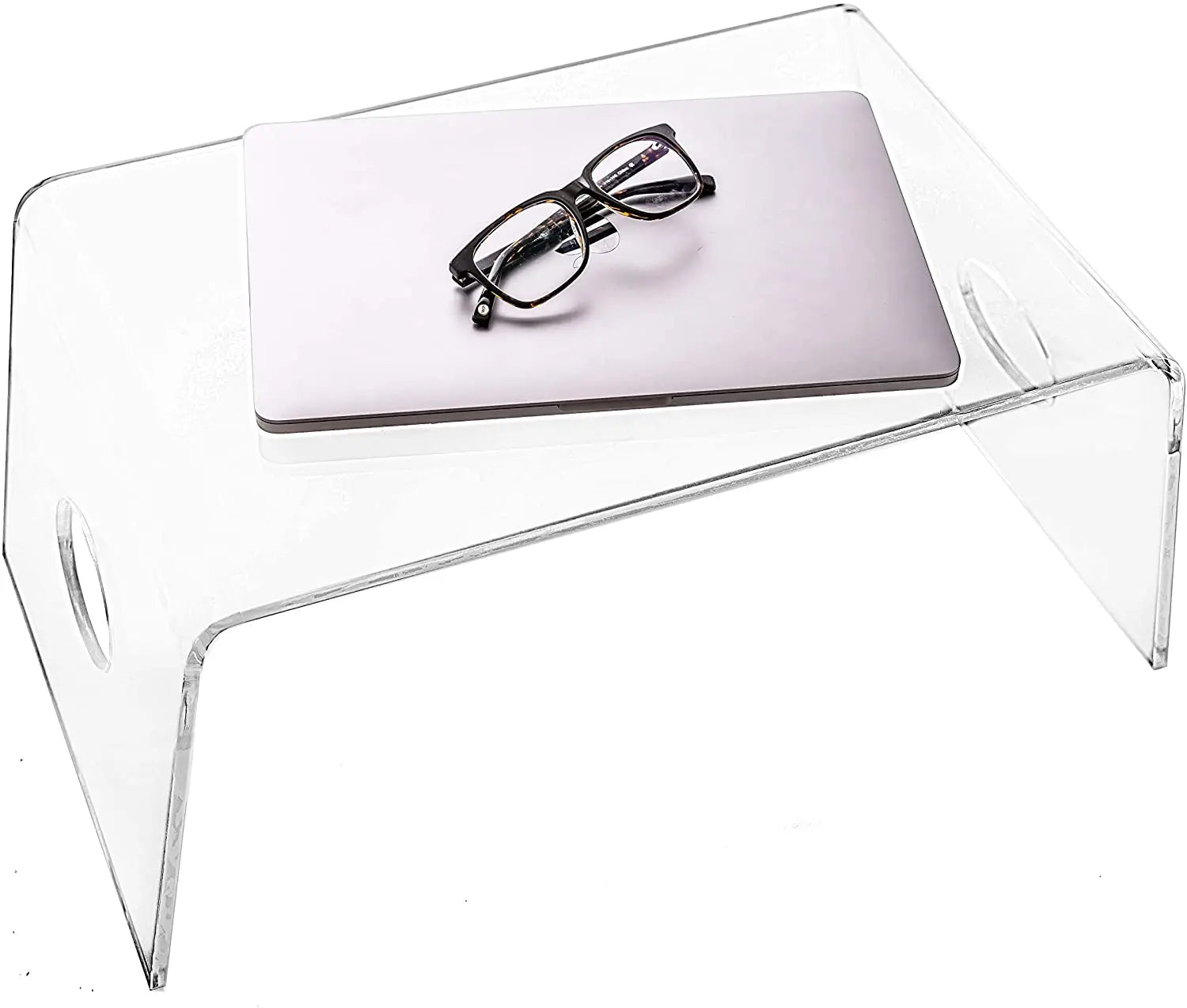 Acrylic Bed Tray With Handles Clear Laptop Stand for Home Office Lightweight Portable Lap Desk