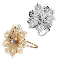 Metal Napkin Rings Hollow Flower Design for Wedding Banquets Dinner Parties Birthdays Family Gatherings-Table Decor Napkin