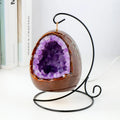 New Arrivals Natural Amethyst Crystal Dinosaur Egg Night Light Crystal Night Light Amethyst Geode Lamp