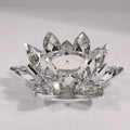 MH-H0057 Wedding Decoration Clear Crystal Lotus Flower Candle Holder Glass Nail Glue Holder